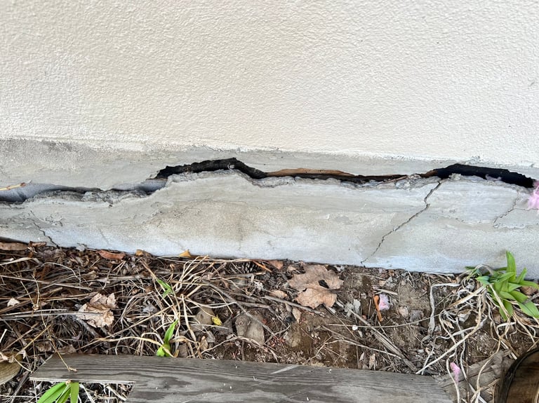 Foundation crack before repair